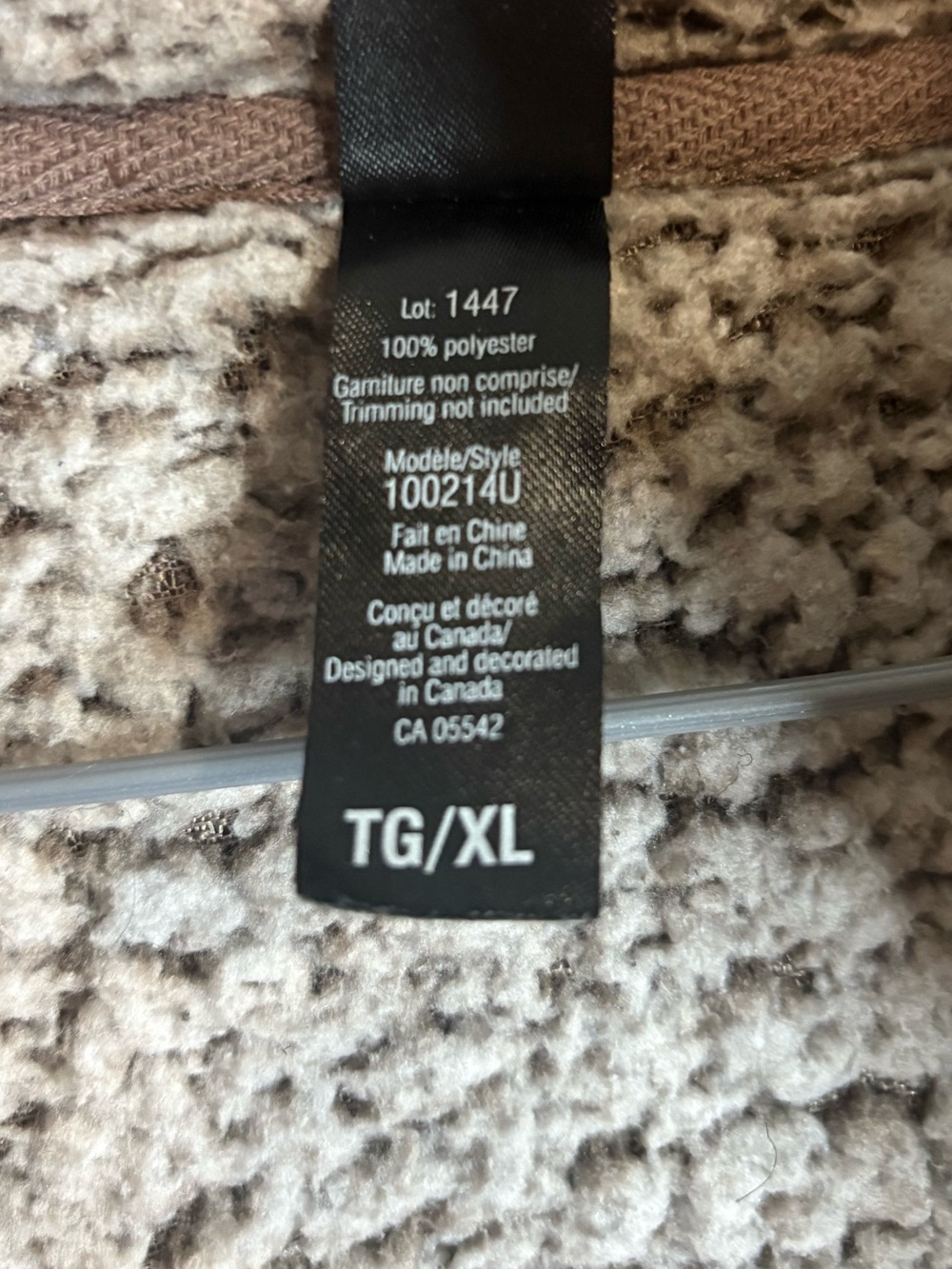 Initial Attraction Cozy Sherpa Fleece Quarter Zip Pullover XL Taupe Beige - Picture 4 of 7